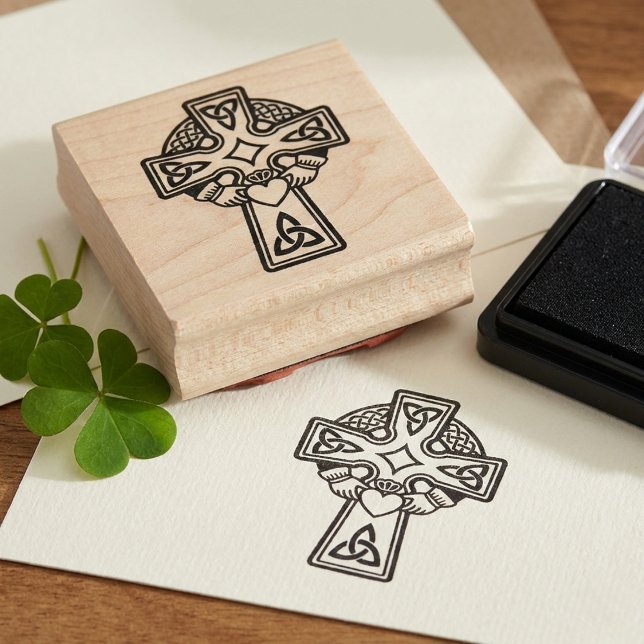 Celtic Claddagh Cross Rubber Stamp (Your go-to heritage stamp.)