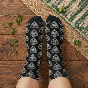 Celtic Claddagh Knot Black Athletic Crew Socks