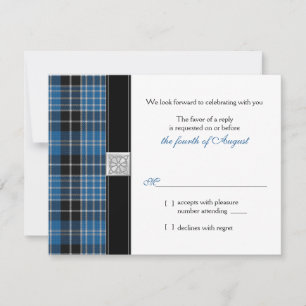 Celtic Clark Tartan Wedding RSVP Reply