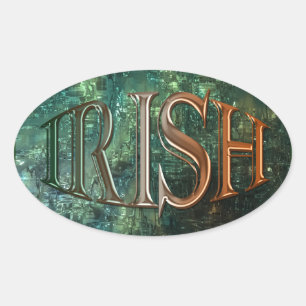 CELTIC CLASSICS Irish Flag Collection Oval Sticker