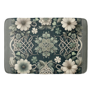 Celtic Clover Floral Charm Bath Mat