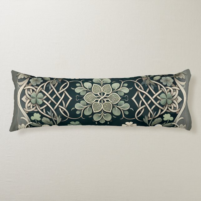 Celtic Clover Floral Charm Body Cushion (Front)