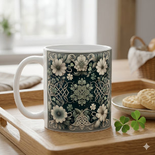Celtic Clover Floral Charm Coffee Mug