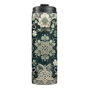Celtic Clover Floral Charm Thermal Tumbler