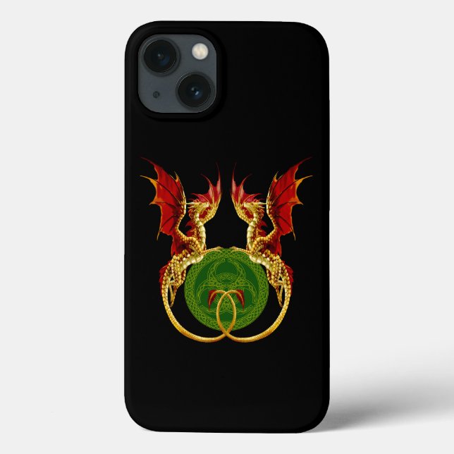 Celtic Crescent Moon And Dragons Case-Mate iPhone Case (Back)
