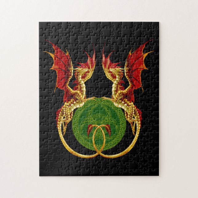 Celtic Crescent Moon And Dragons Jigsaw Puzzle (Vertical)
