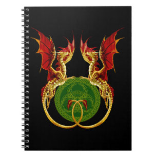Celtic Crescent Moon And Dragons Notebook
