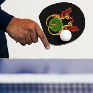 Celtic Crescent Moon And Dragons Ping Pong Paddle