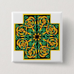 Celtic Cross 2 15 Cm Square Badge