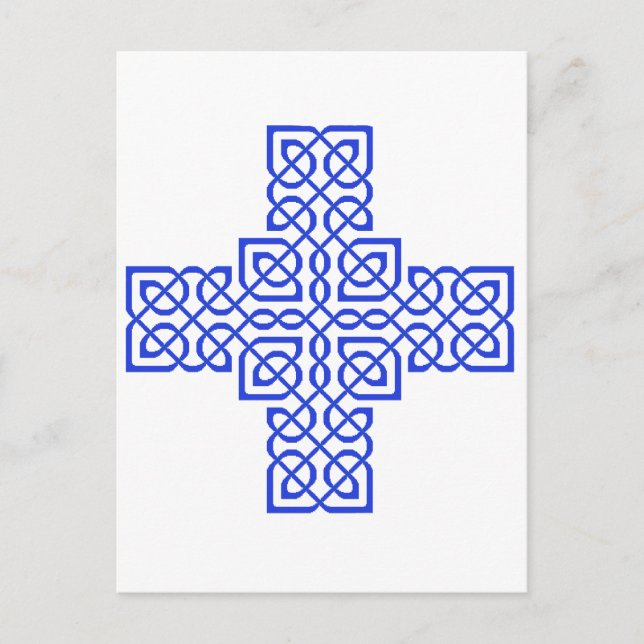 Celtic Cross 6 Blue Postcard (Front)