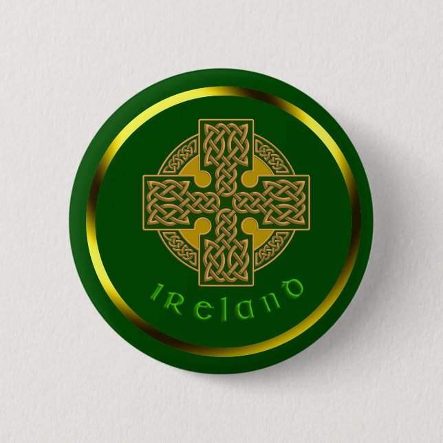 Celtic Cross 6 Cm Round Badge (Front)