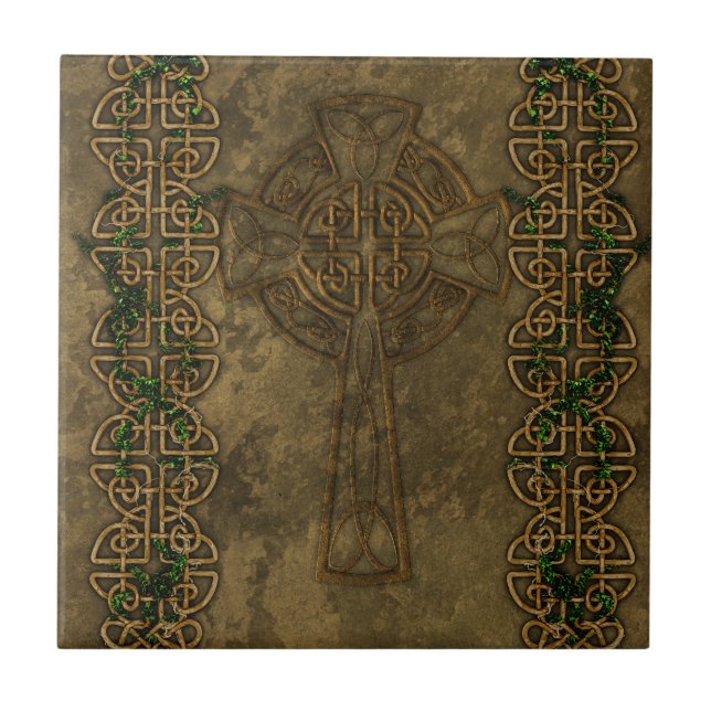 Celtic Cross and Celtic Knots Tile (Front)