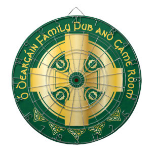 Celtic Cross and Knot Letter O Monogram and Name Dartboard