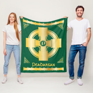 Celtic Cross and Knot Letter P Monogram and Name Fleece Blanket