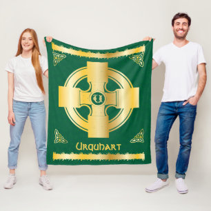 Celtic Cross and Knot Letter U Monogram and Name Fleece Blanket