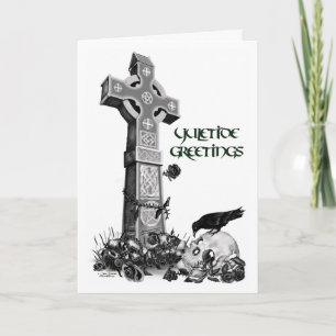 Celtic Cross and Raven Yuletide Card