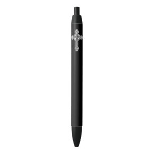 Celtic cross black ink pen