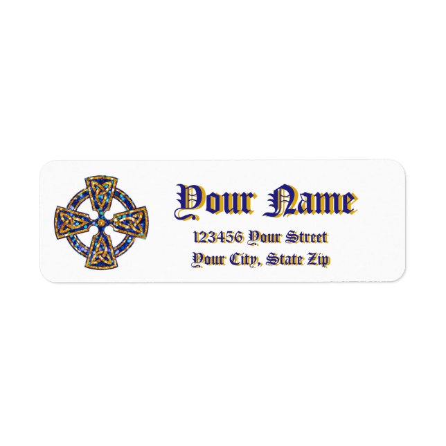 Celtic Cross Blue and Gold (Front)