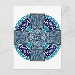 Celtic Cross Blue Postcard