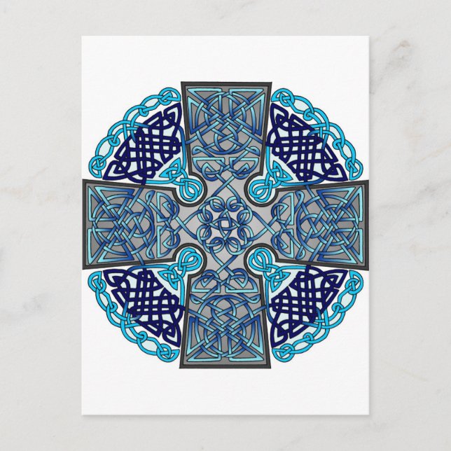 Celtic Cross Blue Postcard (Front)