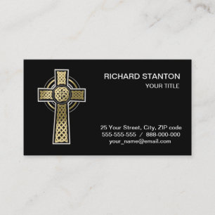 Celtic cross business card