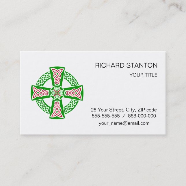 Celtic cross business card (Front)