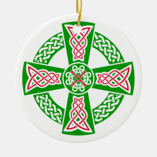 Celtic cross ceramic tree decoration