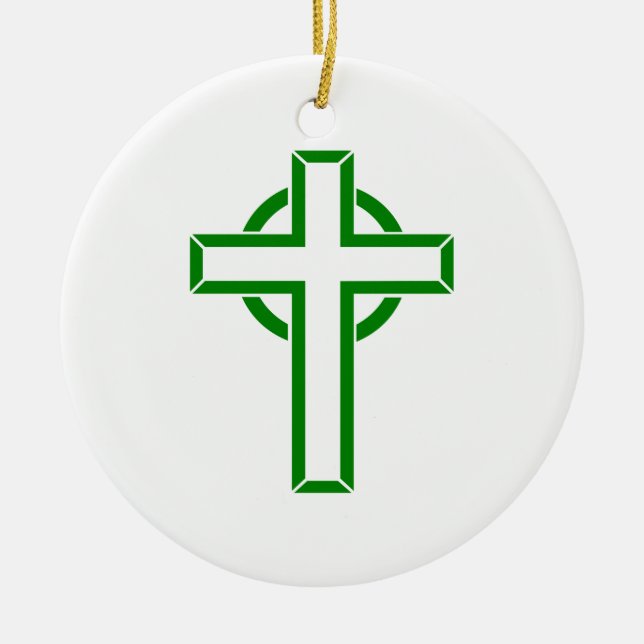 Celtic Cross Ceramic Tree Decoration (Front)