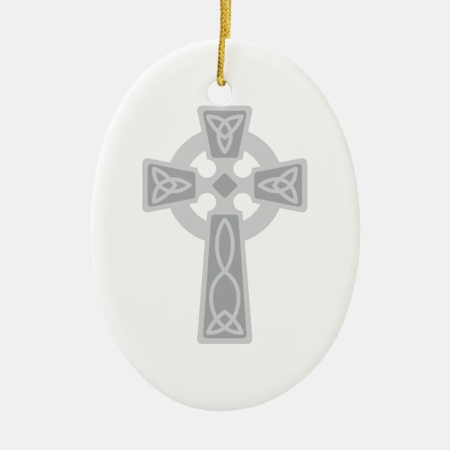 Celtic Cross Ceramic Tree Decoration (Front)