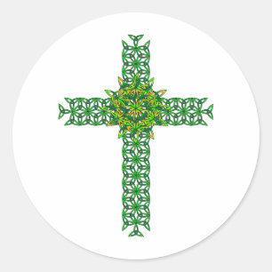 Celtic Cross Classic Round Sticker