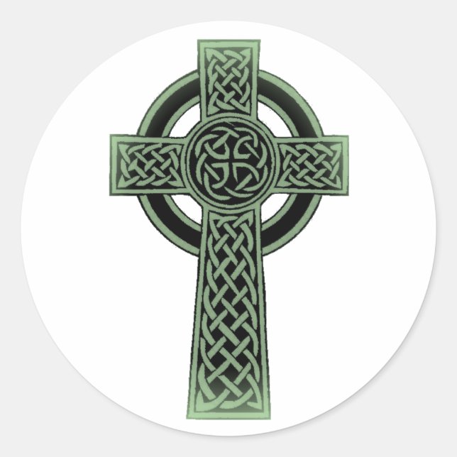 Celtic Cross Classic Round Sticker (Front)