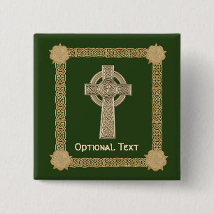 Celtic Cross Custom 15 Cm Square Badge