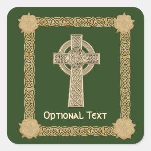 Celtic Cross Custom Square Sticker