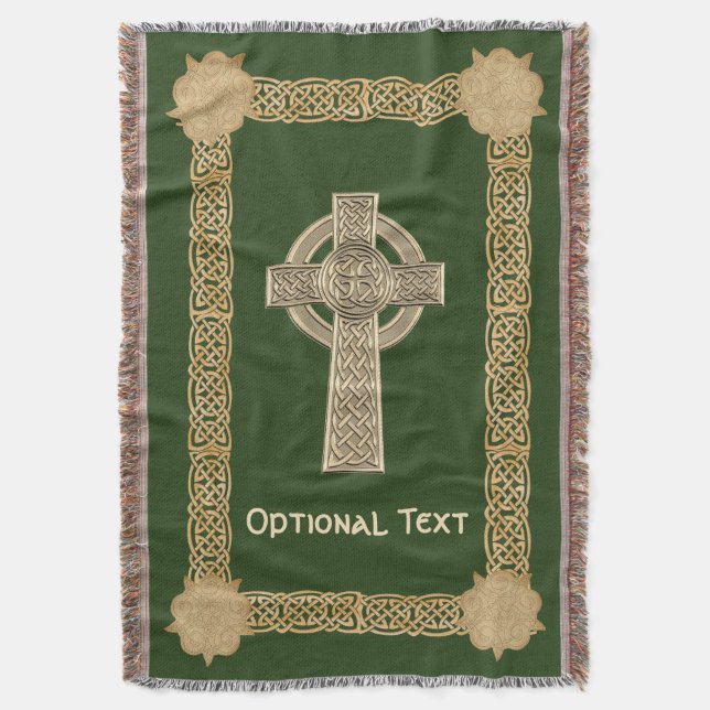 Celtic Cross Custom Throw Blanket (Front Vertical)