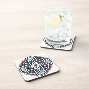 Celtic Cross Deco Glass Coaster
