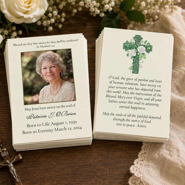 Celtic Cross Funeral Memorial Prayer Irish Card (Creator Uploaded)