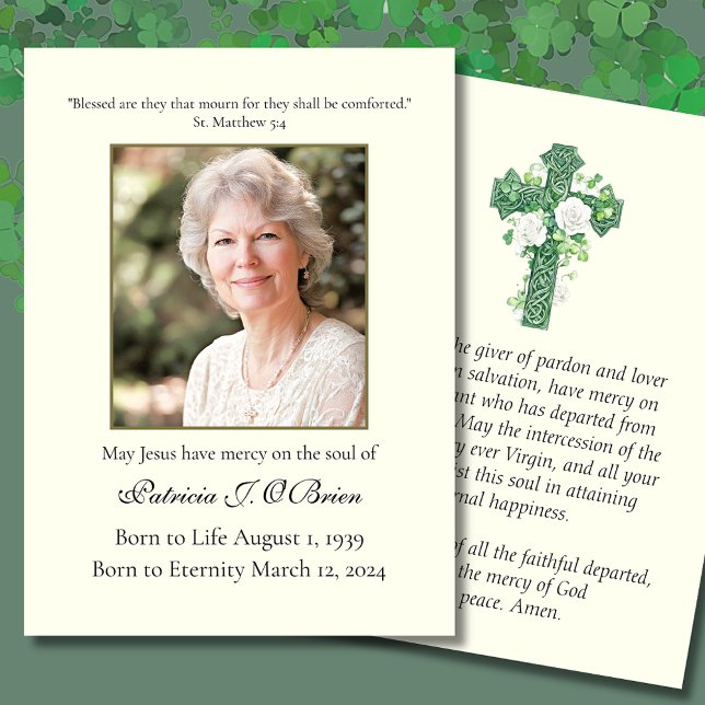 Celtic Cross Funeral Memorial Prayer Irish Card (Creator Uploaded)