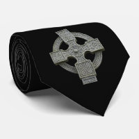 Celtic Cross Gothic Black Neck Tie