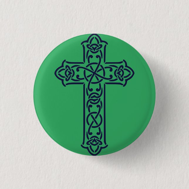 Celtic Cross Graphic Knotwork Art 3 Cm Round Badge (Front)