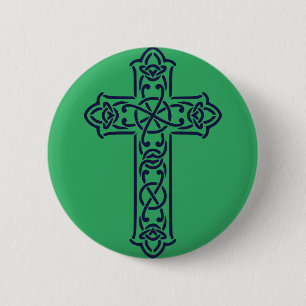 Celtic Cross Graphic Knotwork Art 6 Cm Round Badge