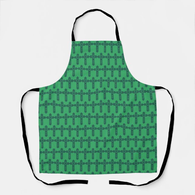 Celtic Cross Graphic Knotwork Art Apron (Front)