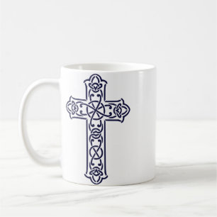 Celtic Cross Graphic Knotwork Art Coffee Mug