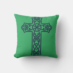 Celtic Cross Graphic Knotwork Art Cushion