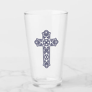 Celtic Cross Graphic Knotwork Art Glass