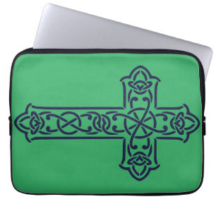 Celtic Cross Graphic Knotwork Art Laptop Sleeve