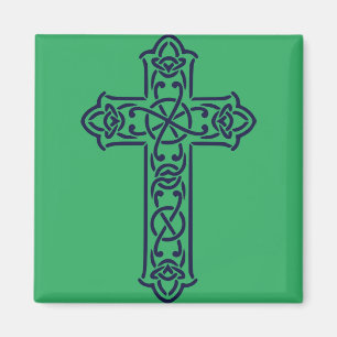 Celtic Cross Graphic Knotwork Art Magnet
