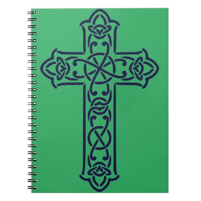 Celtic Cross Graphic Knotwork Art Notebook (Front)