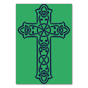 Celtic Cross Graphic Knotwork Art Table Number