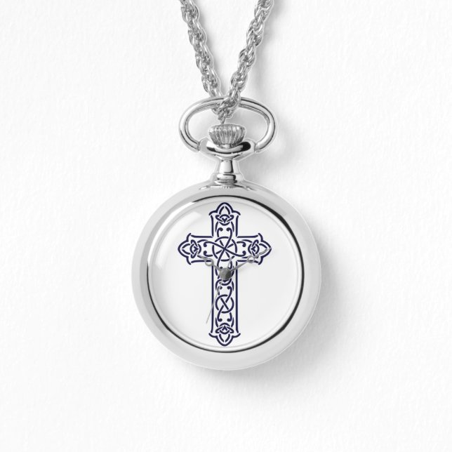 Celtic Cross Graphic Knotwork Art Watch (Front)