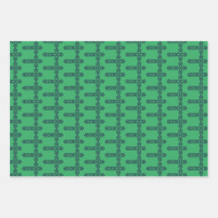Celtic Cross Graphic Knotwork Art Wrapping Paper Sheet